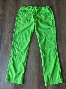 koi Neon Green Men's Cargo Scrub Pants. Size M
